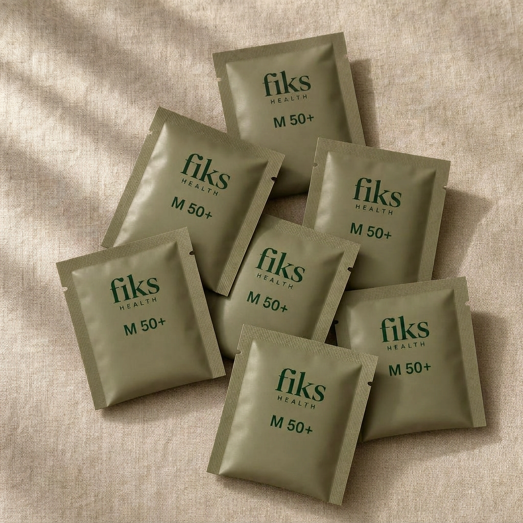 Earthy khaki Fiks sachet for Male 50+